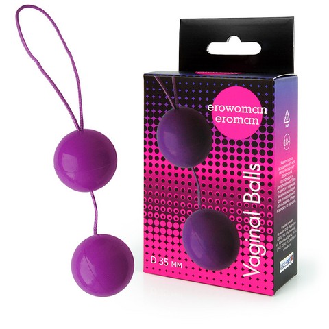 Шарики вагинальные BALLS цвет фиолетовый D 35 мм, вес 50 г