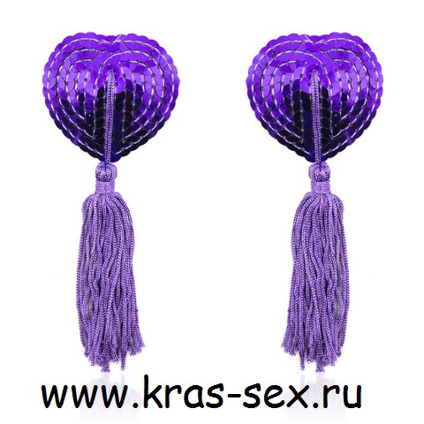 Комплект пэстисов (украшение на грудь) цвет: фиолетовый
